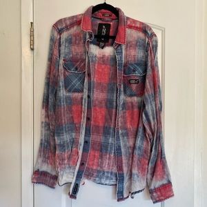 Red and blue A-stars flannel